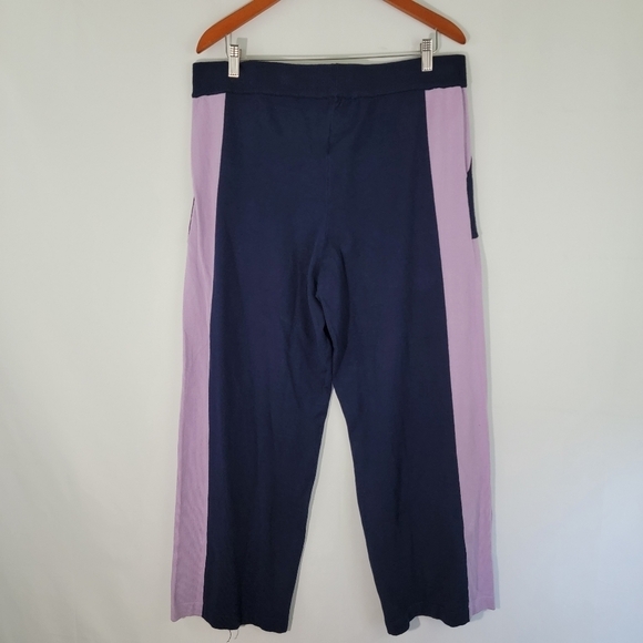 NWT Calvin Klein AUSTYN Navy/Purple Striped Pull-On Sweatpants Size L Pockets - Picture 2 of 12